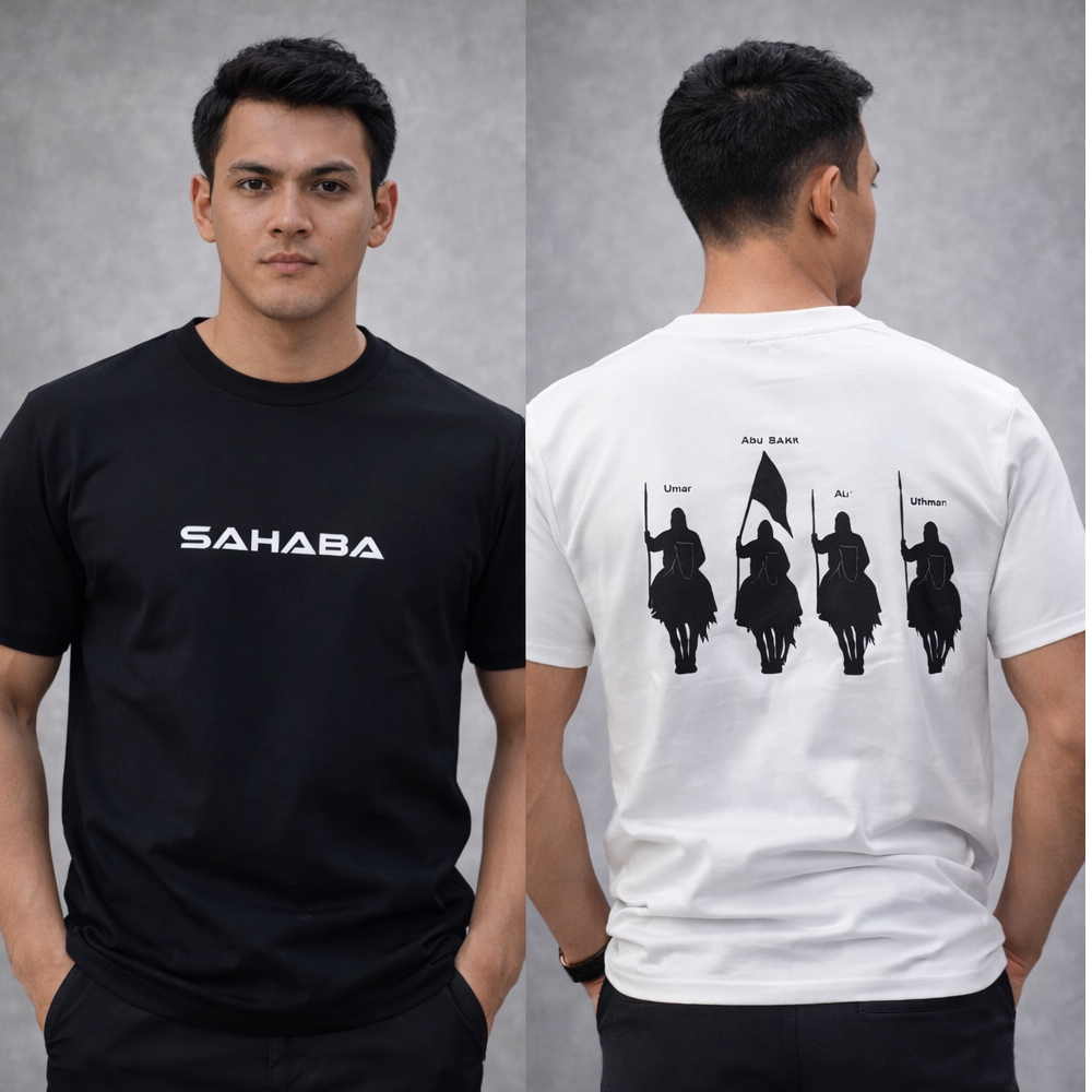 SAHABA futbolkasi — kuchli ma’no, zamonaviy uslub.